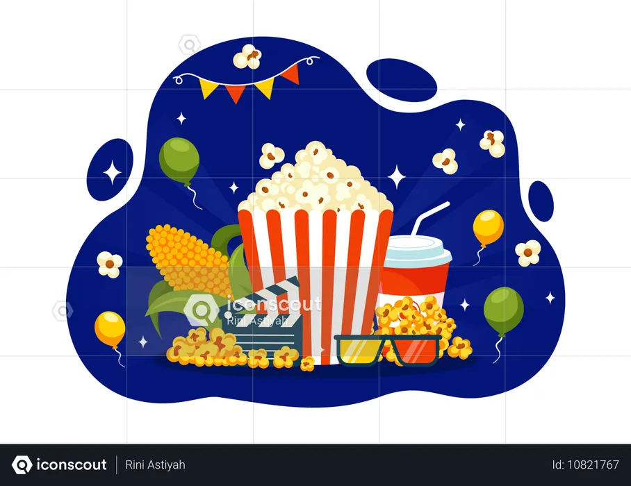 National Popcorn Day  Illustration