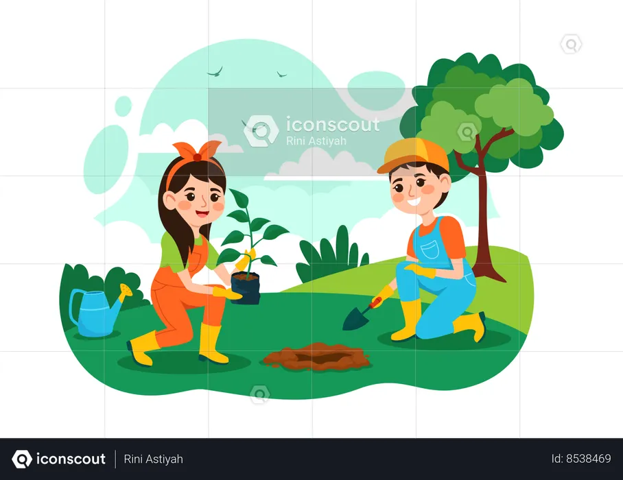 National Tree Planting Day  Illustration