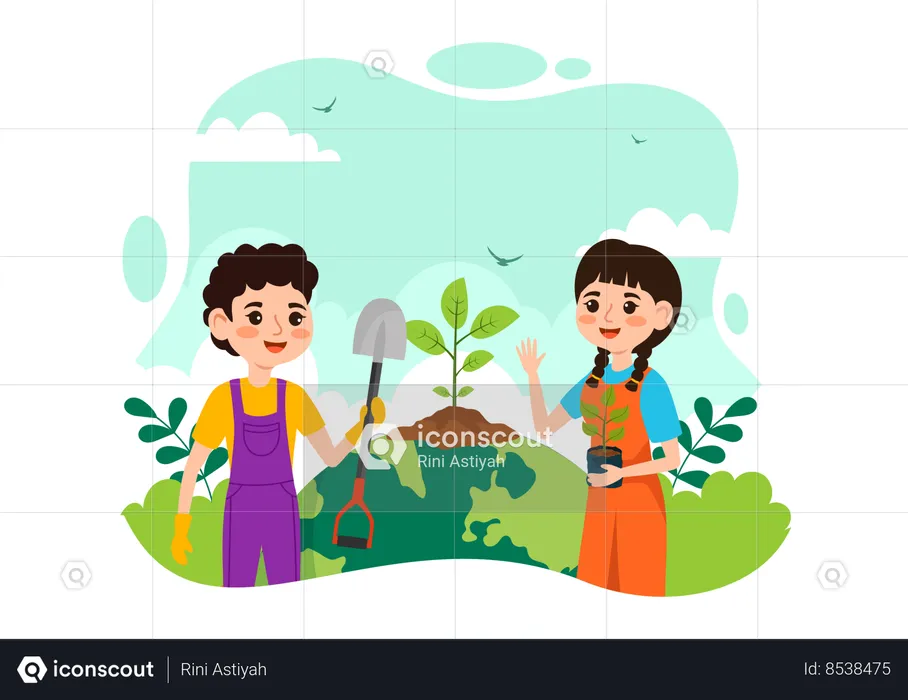 National Tree Planting Day  Illustration