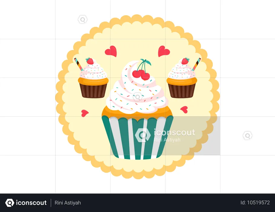 Nationaler Vanille-Cupcake-Tag  Illustration