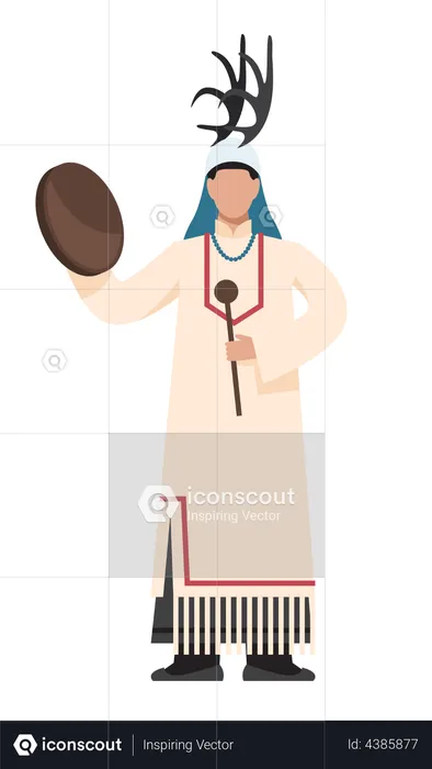 Native american indian prayer  Illustration