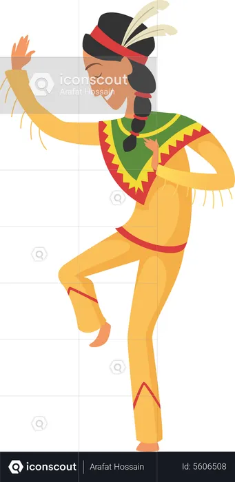 Native american woman dancing  Illustration
