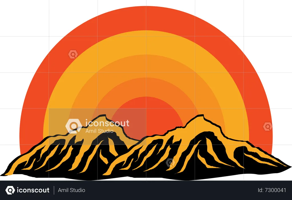 Naturaleza montaña  Ilustración