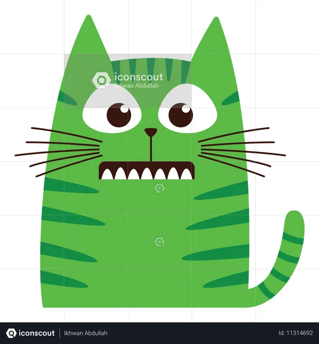 Naughty Cat With Afraid Face  Illustration