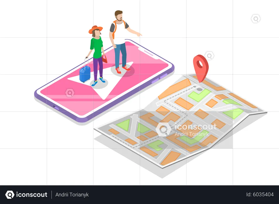 Navigation GPS mobile  Illustration