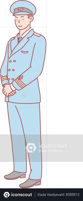 Navy man standing in uniform  Illustration