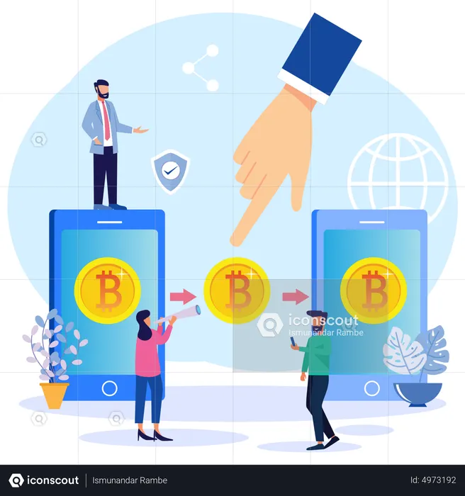 Negociação de bitcoins  Ilustração