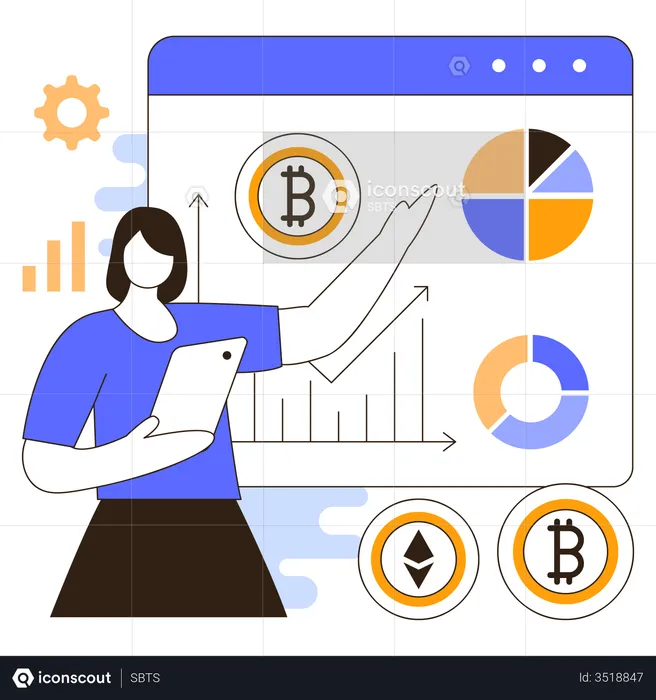 Negociação de criptomoeda  Ilustração