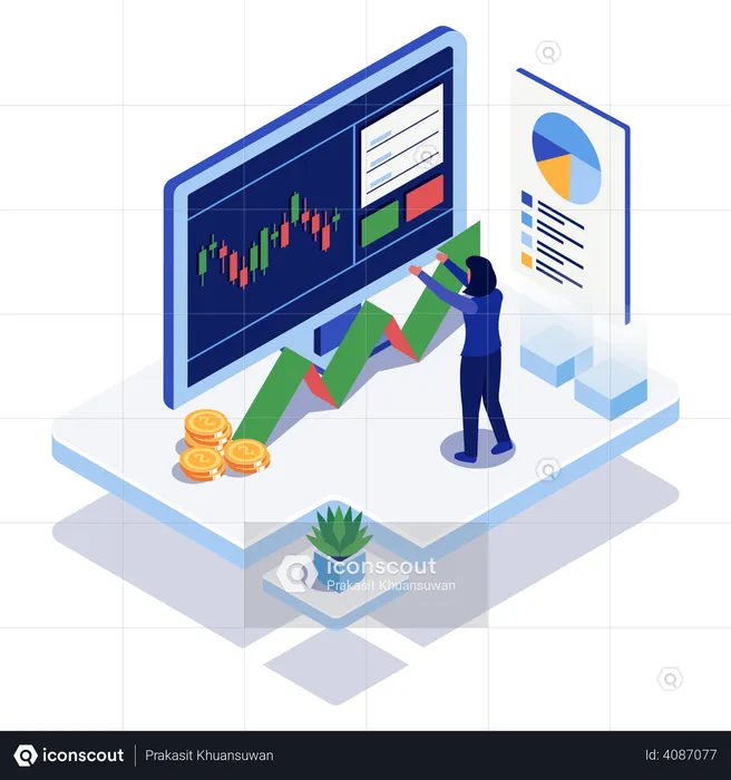 Negociação no mercado de ações  Ilustração