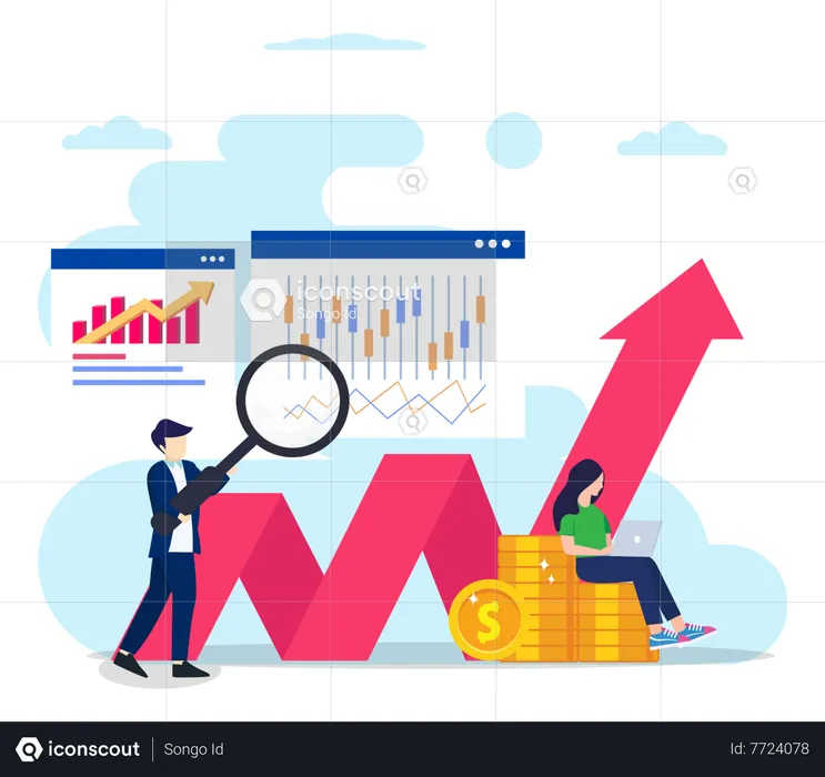 Negociación en el mercado de valores  Illustration