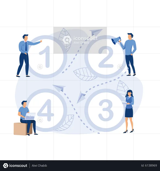 Proceso de cuatro negocios  Ilustración