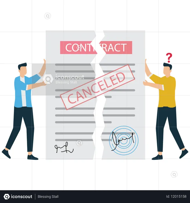 Acordo Comercial Rescindido – Parceria Cancelada  Ilustração