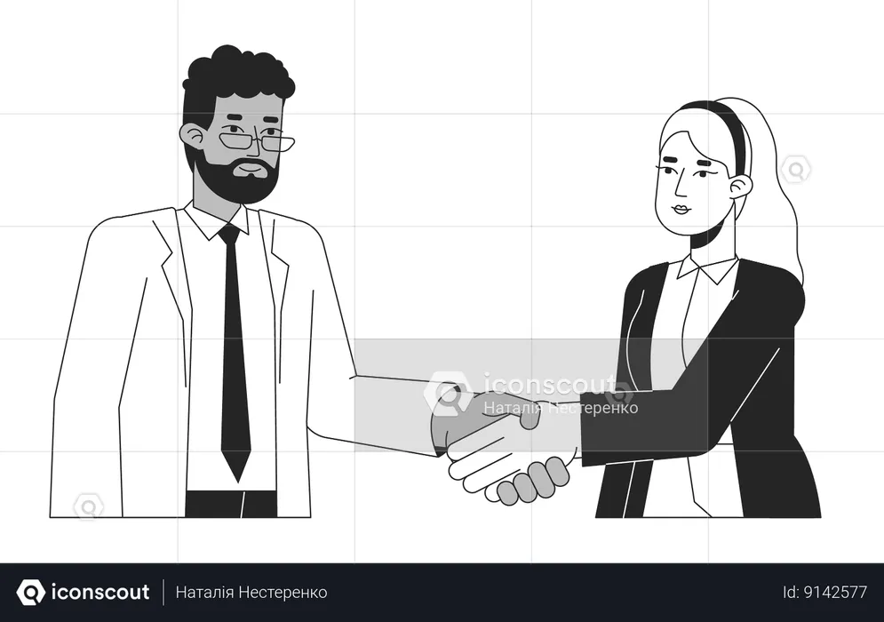 Negotiating business people  Illustration