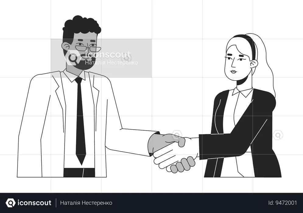 Negotiating business people  Illustration