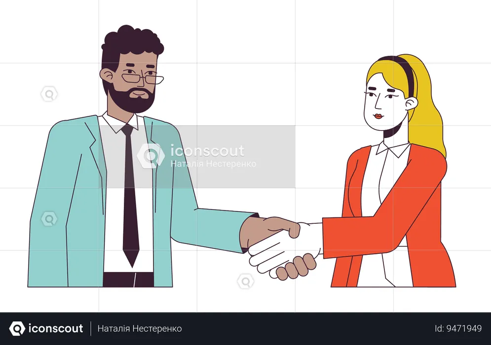 Negotiating business people  Illustration