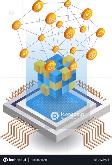 Network chip intelligence processor technology  Illustration
