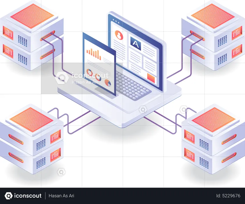 Network data analysis server  Illustration
