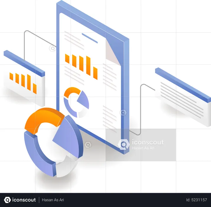 Network pie chart infographics design  Illustration