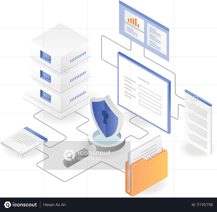 Network server security  Illustration