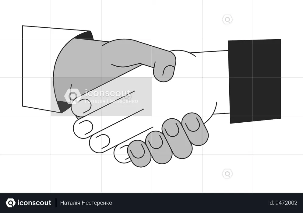 Networking shaking hands  Illustration