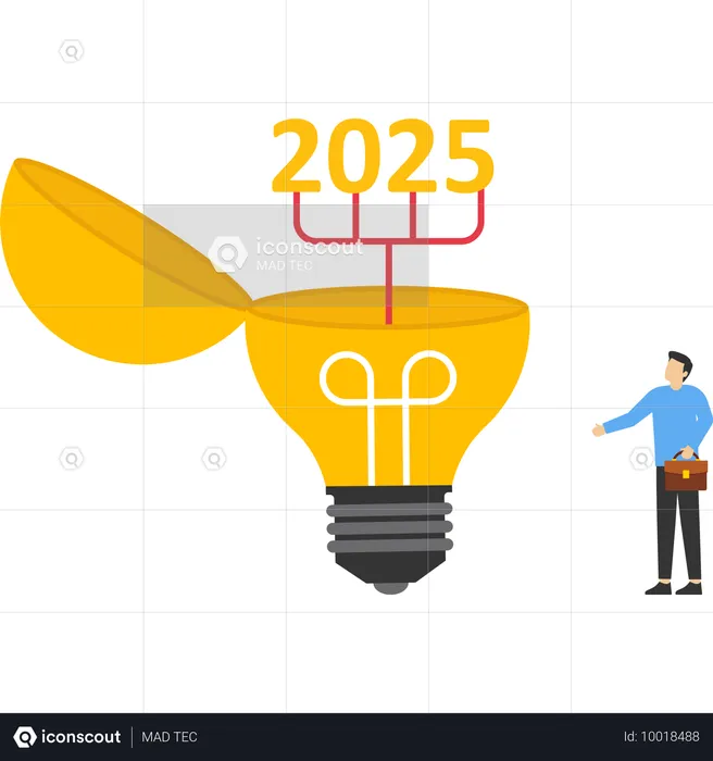 Neue Geschäftsvision 2025 zur Entdeckung neuer Lösungen  Illustration