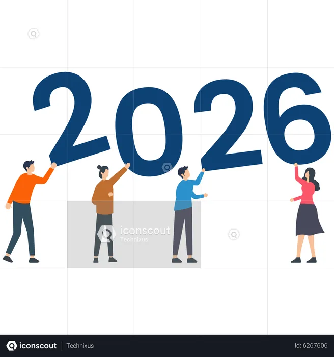 Neujahr 2026  Illustration