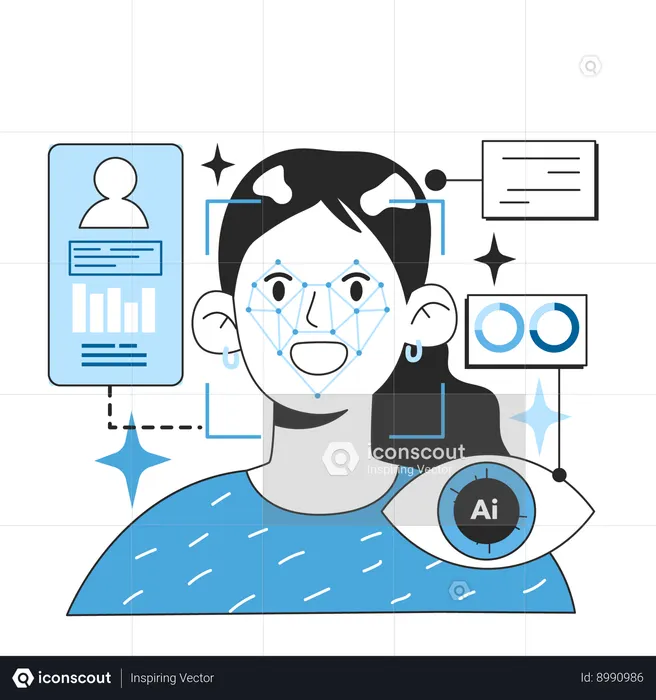 Neural network abilities. Self-learning computing system processing  Illustration