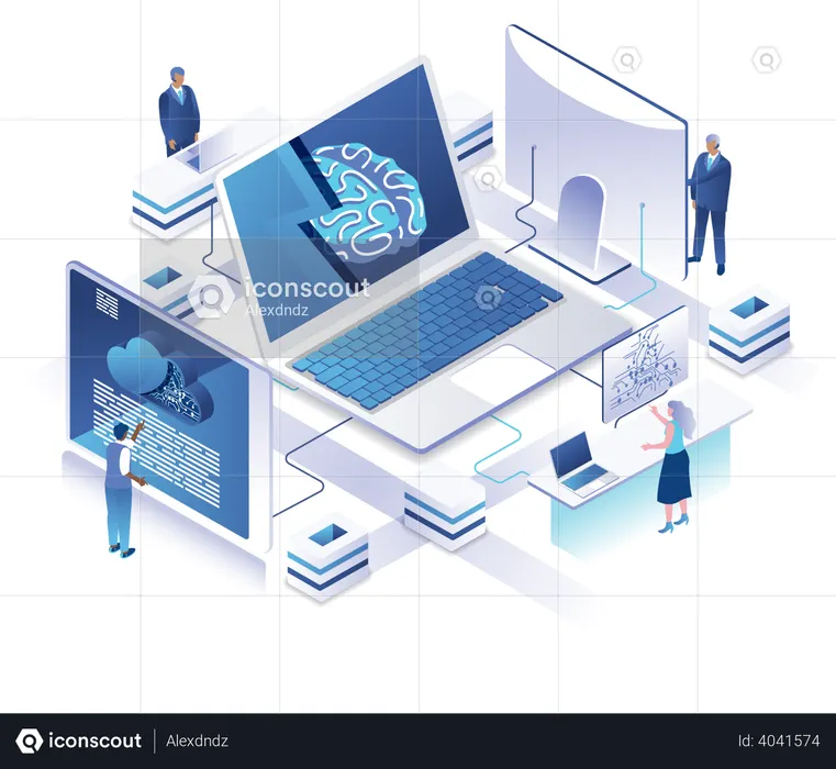 Neural network brain programming  Illustration