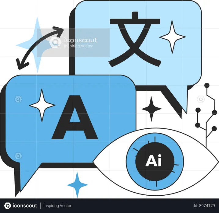 Neural network development trend in instant translation  Illustration