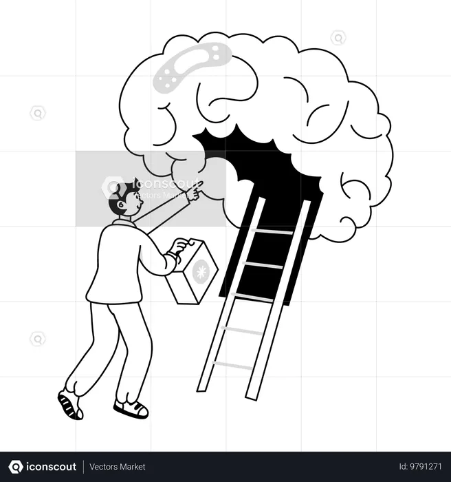 Neurology performs surgery on human's mind  Illustration