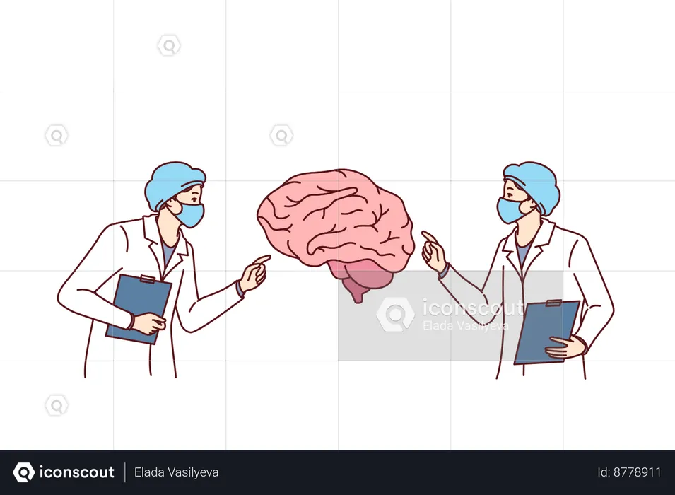 Neurosurgeon are doing brain surgery  Illustration