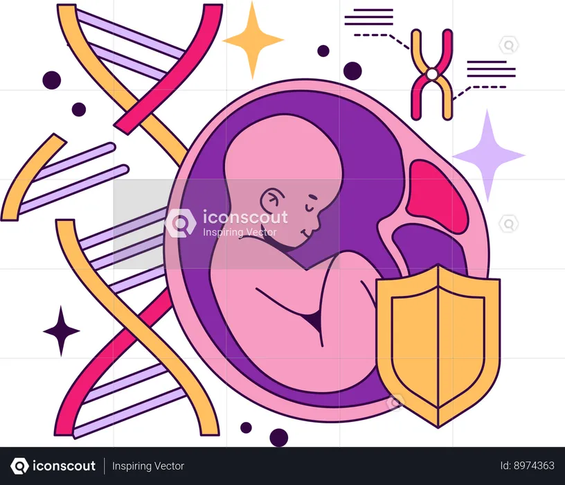 New born baby is born through IVF procedure  Illustration