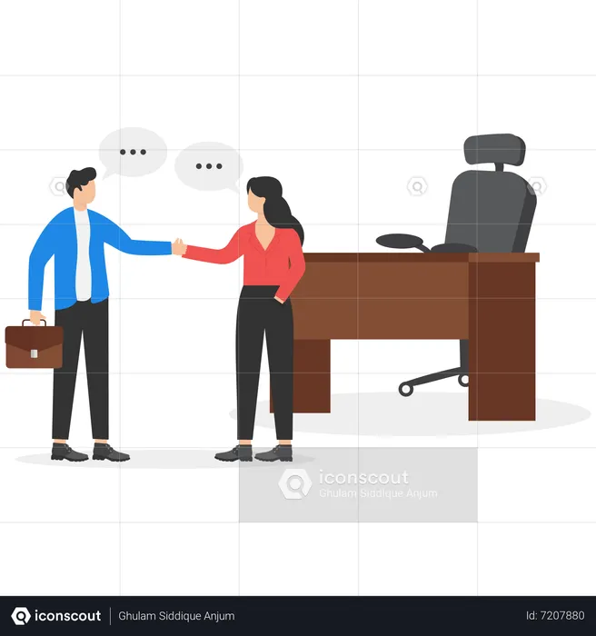 New employee get welcome greetings  Illustration