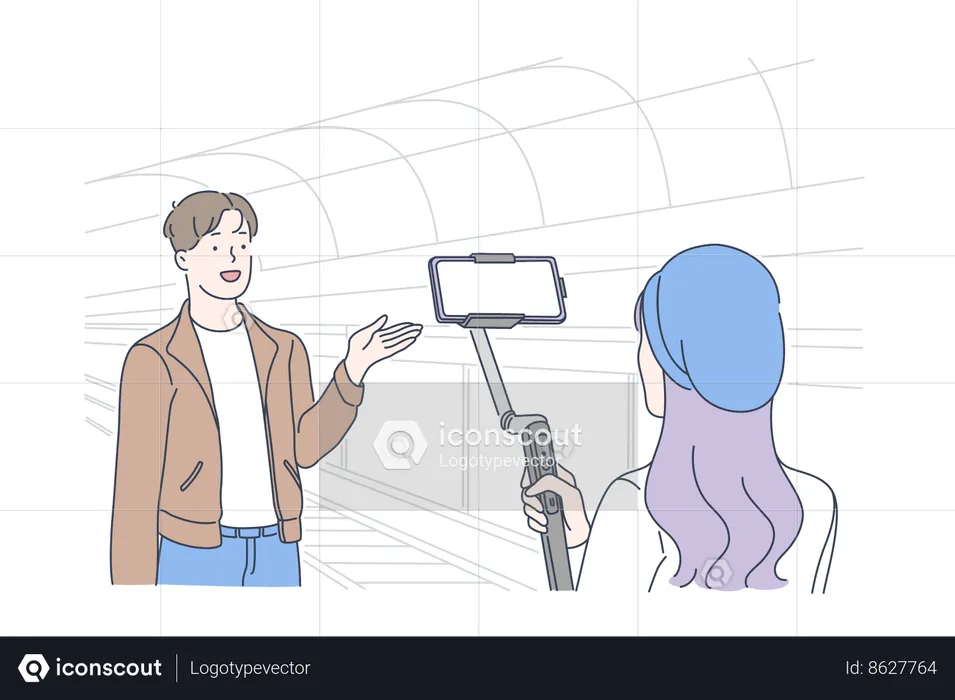 New reporter is sharing live news to public  Illustration