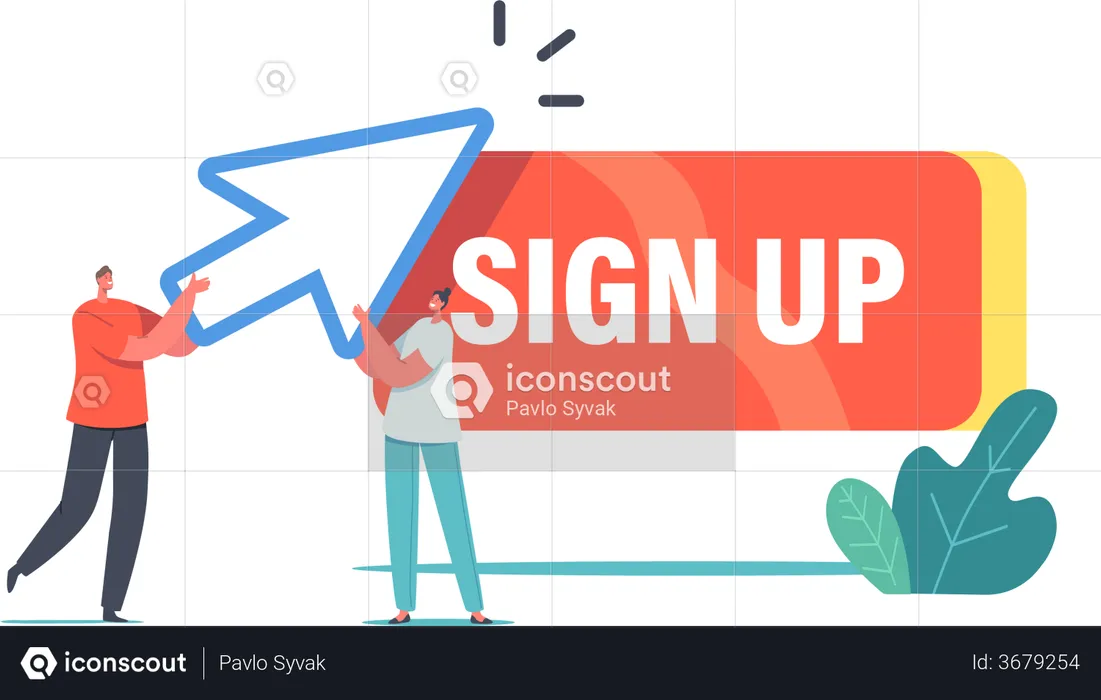 New Users Sign Up  Illustration