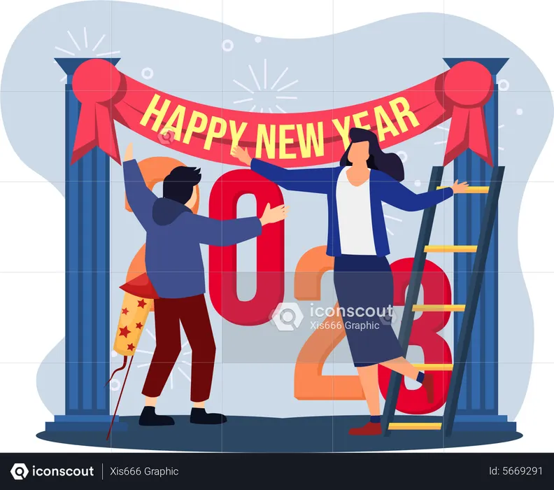 New year 2023 celebration  Illustration