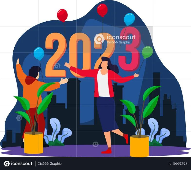 New year 2023 celebration  Illustration