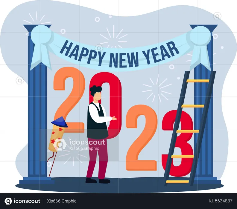 New year 2023 party  Illustration