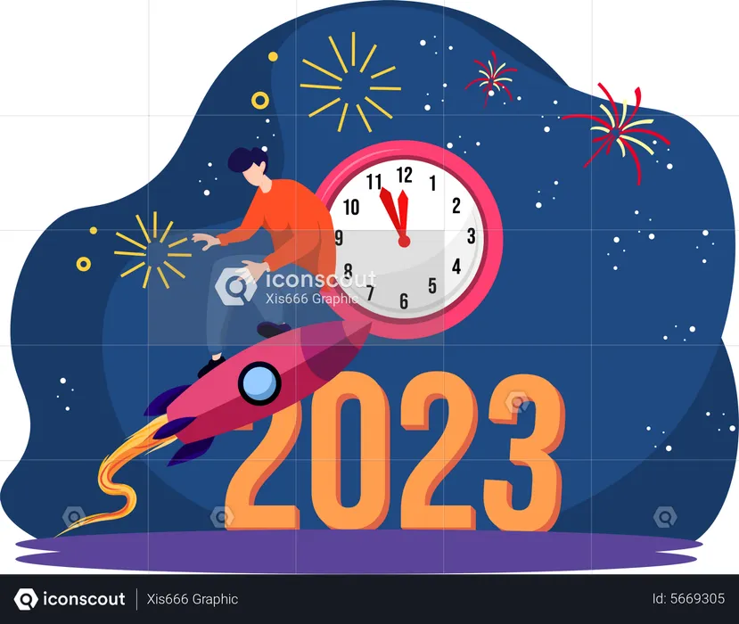 New year 2023 time  Illustration