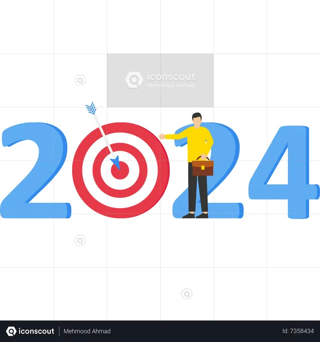 New Year 2024 target  Illustration