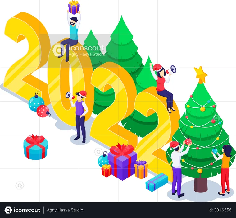 New Year Celebration  Illustration