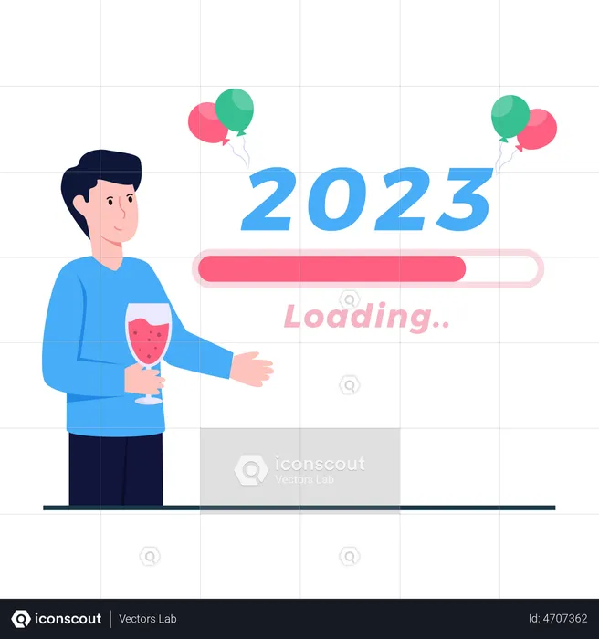 New Year Loading  Illustration