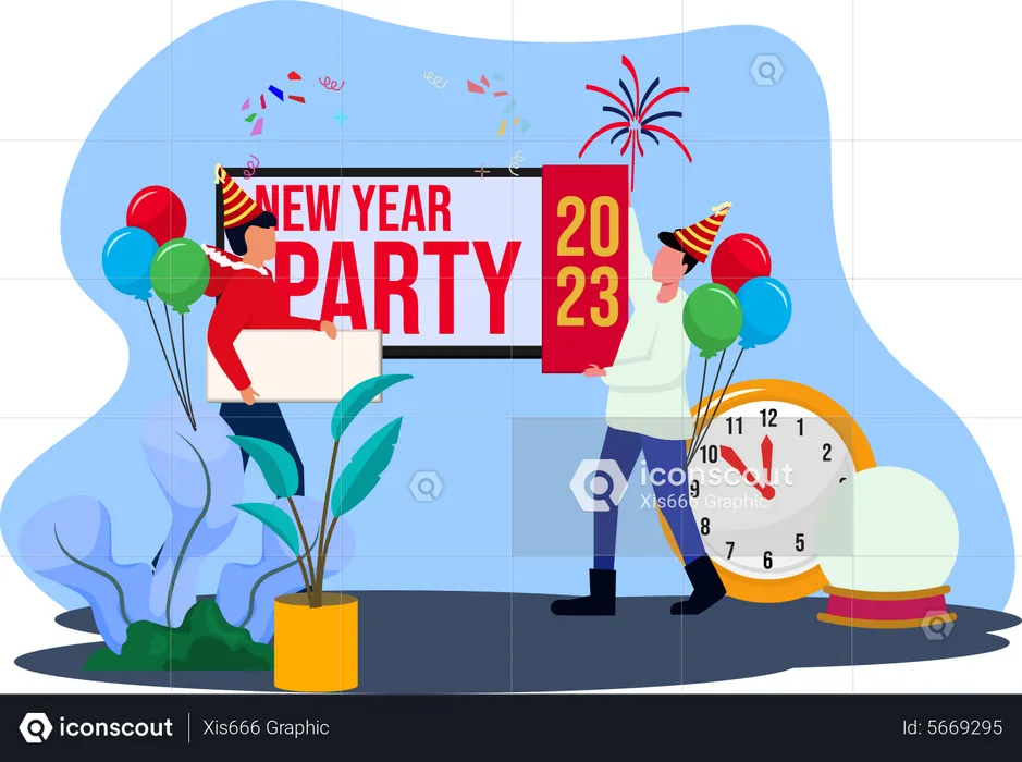 New year party 2023  Illustration