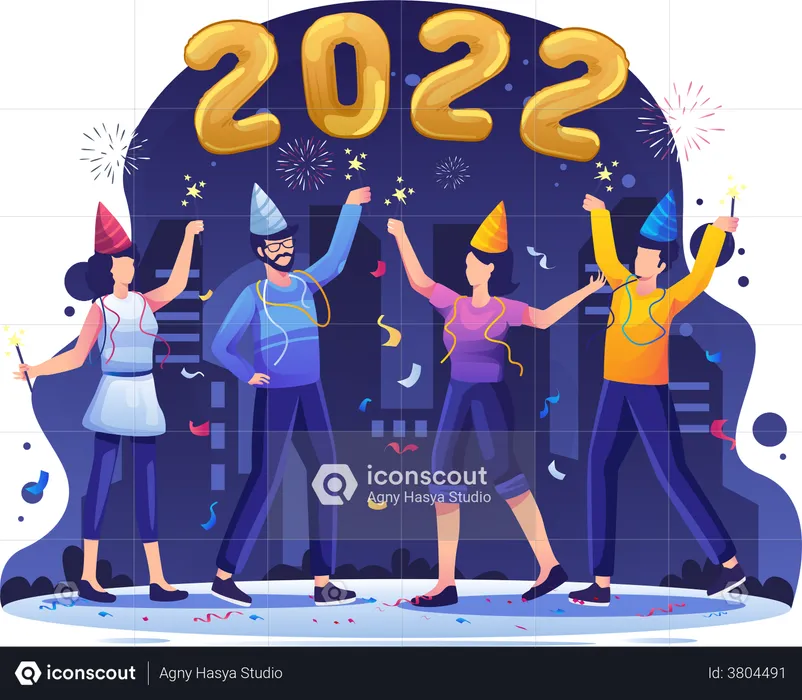 New Year Party  Illustration