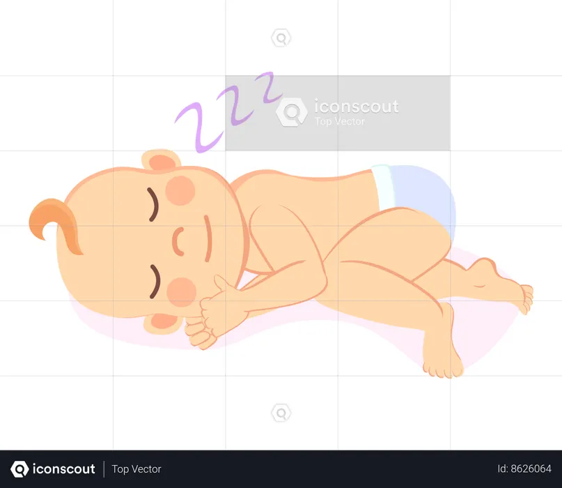 Newborn baby sleeping  Illustration