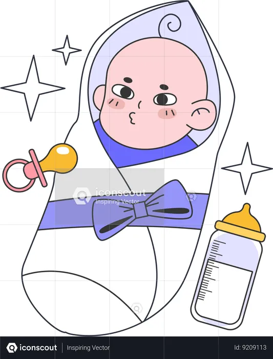 Newborn kid  Illustration