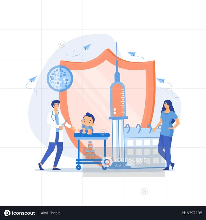 Newborn vaccination  Illustration