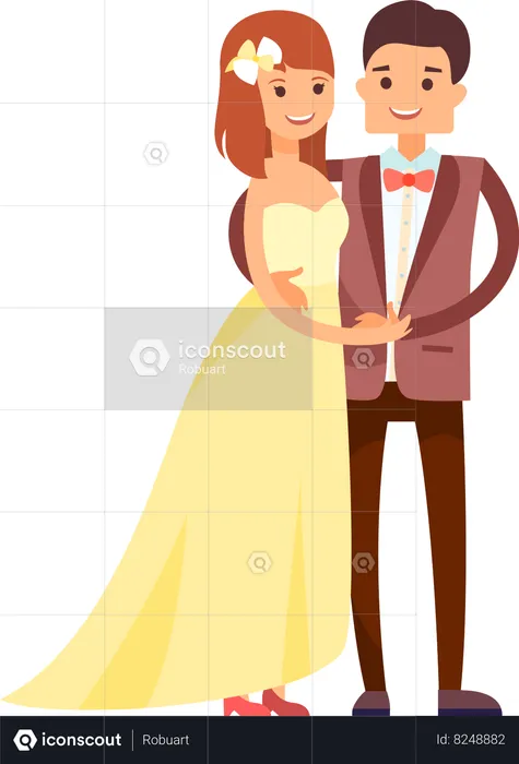 Newly wed couple  Illustration