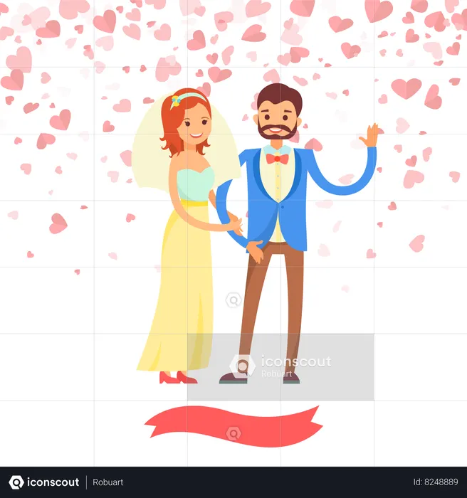 Newly wed couple  Illustration