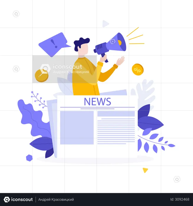 News broadcasting  Illustration